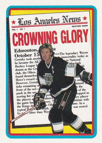 insert karta WAYNE GRETZKY 90-91 Topps Los Angeles News číslo 3